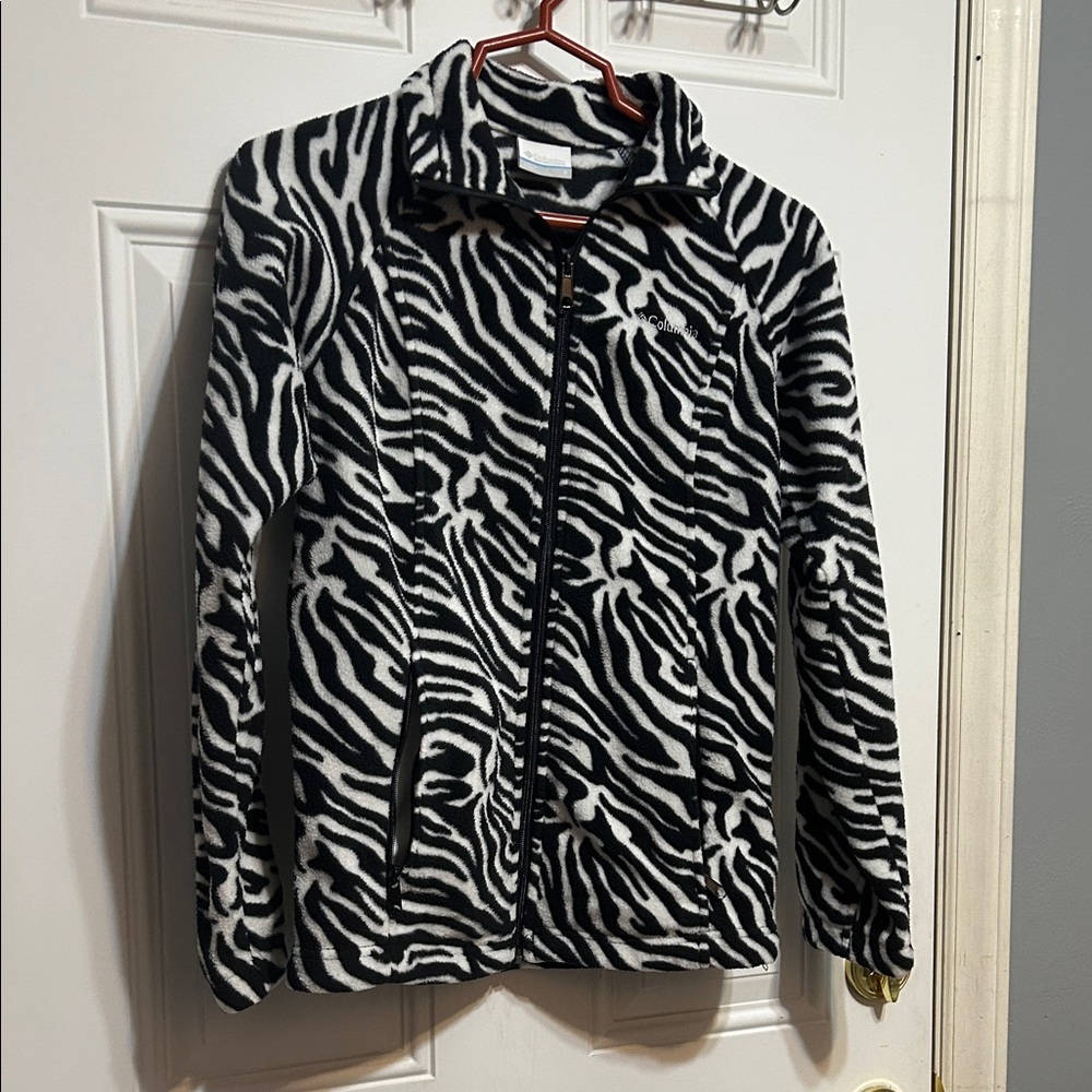 Columbia Monochrome Zebra Print Fleece Jacket